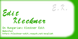 edit kleckner business card